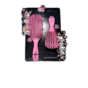 Ed Hardy Hot Pink Detangling Brush Duo Set Brand New In Box